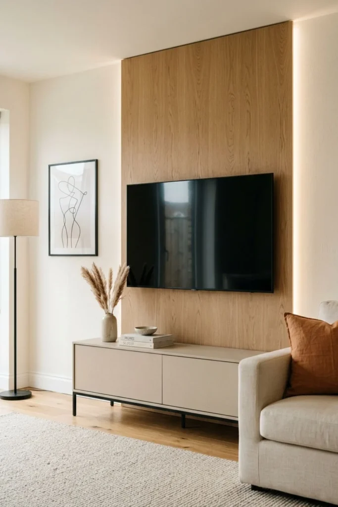 Luxury TV Wall Design with LED Lighting