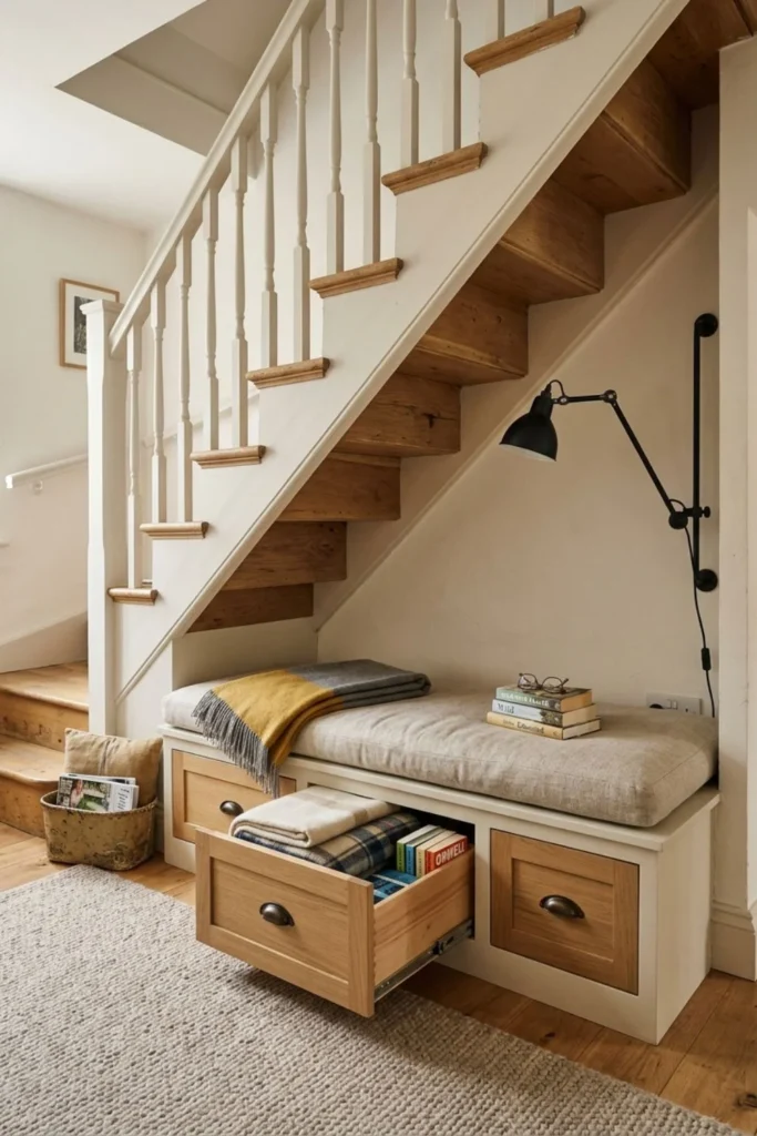 Cozy Under-Stairs Reading Nook Ideas
