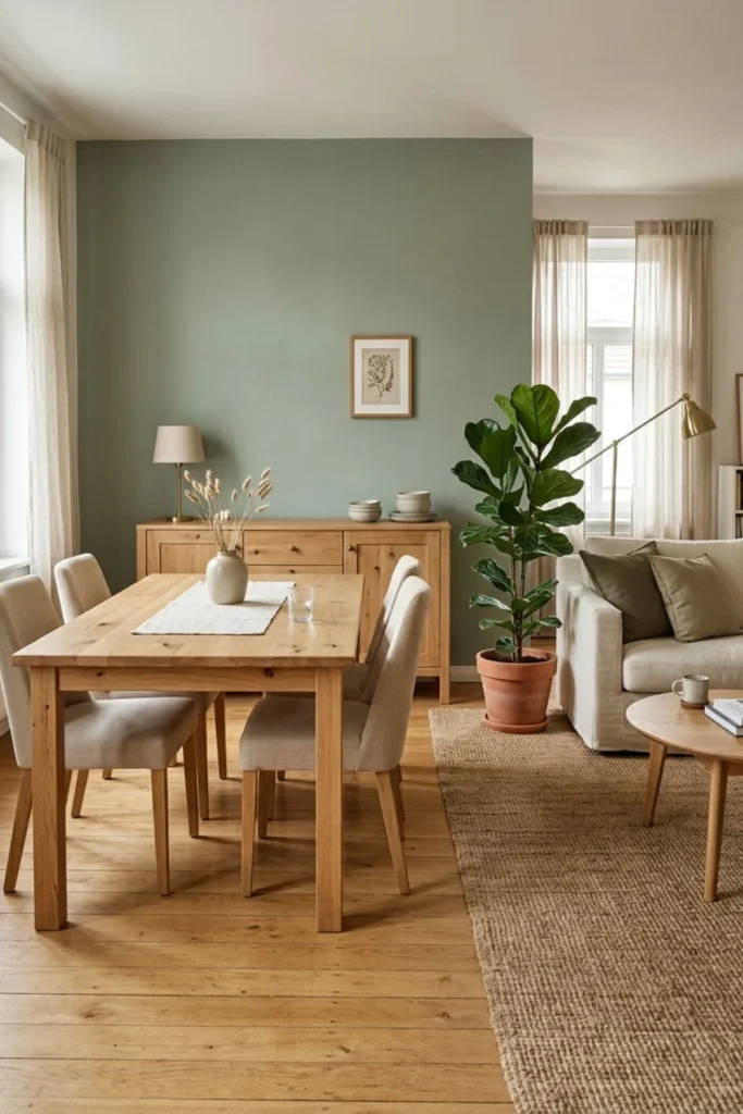 Sage Green Living and Dining Room Ideas
