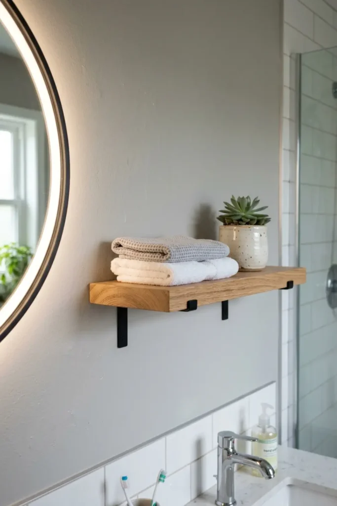 Grey Bathroom Ideas with LED Mirror