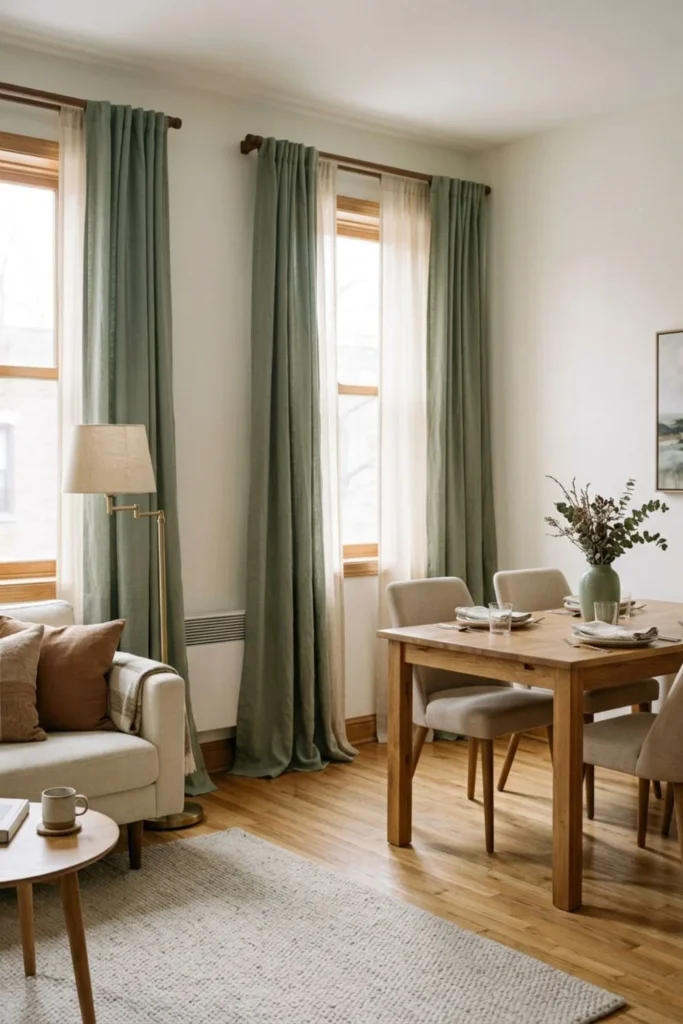 Sage Green Living and Dining Room Ideas