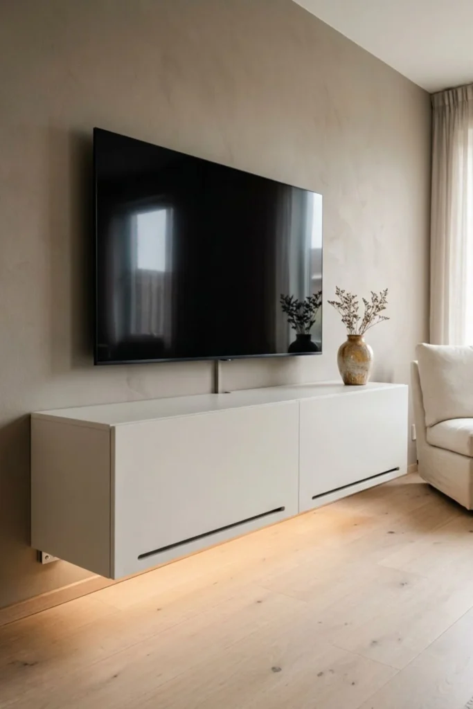 Luxury TV Wall Design with LED Lighting