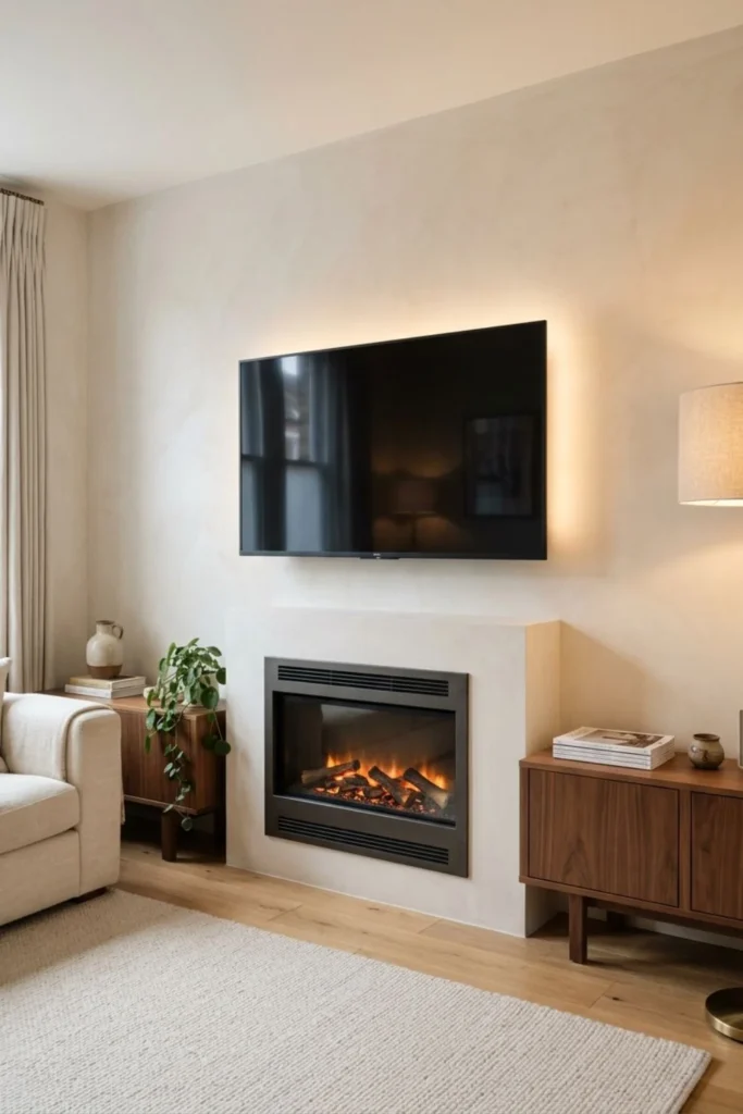 Luxury TV Wall Design with LED Lighting