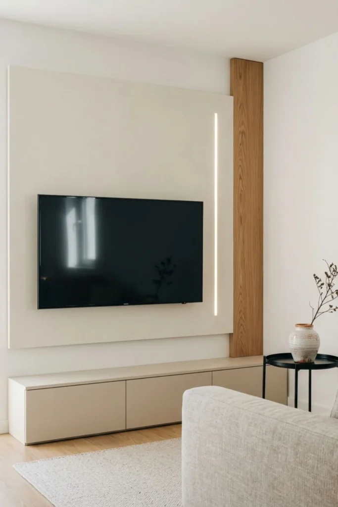 Luxury TV Wall Design with LED Lighting