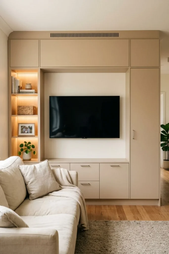 Luxury TV Wall Design with LED Lighting