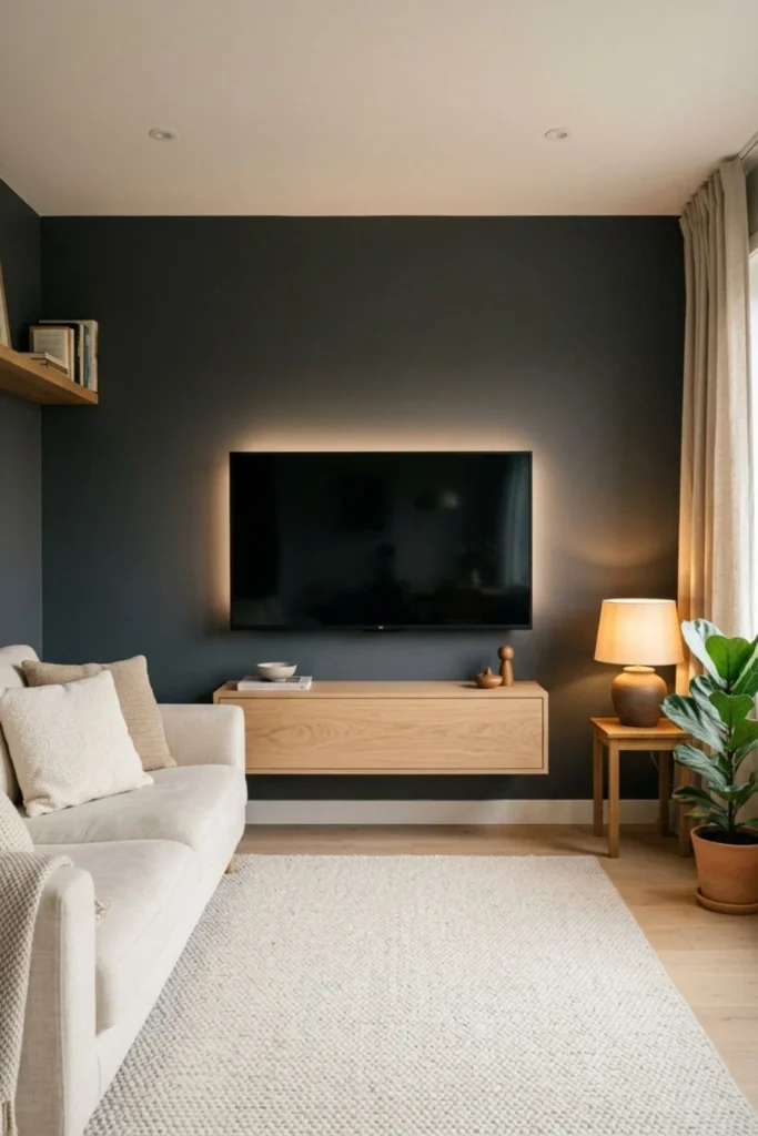 Luxury TV Wall Design with LED Lighting
