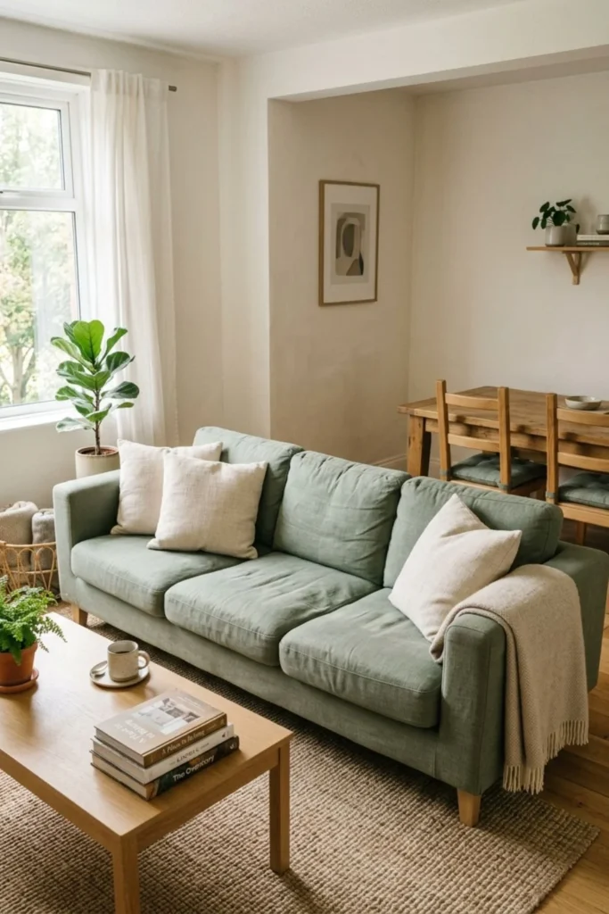 Sage Green Living and Dining Room Ideas