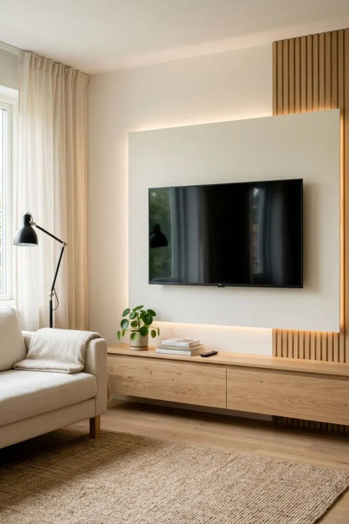 Luxury TV Wall Design with LED Lighting