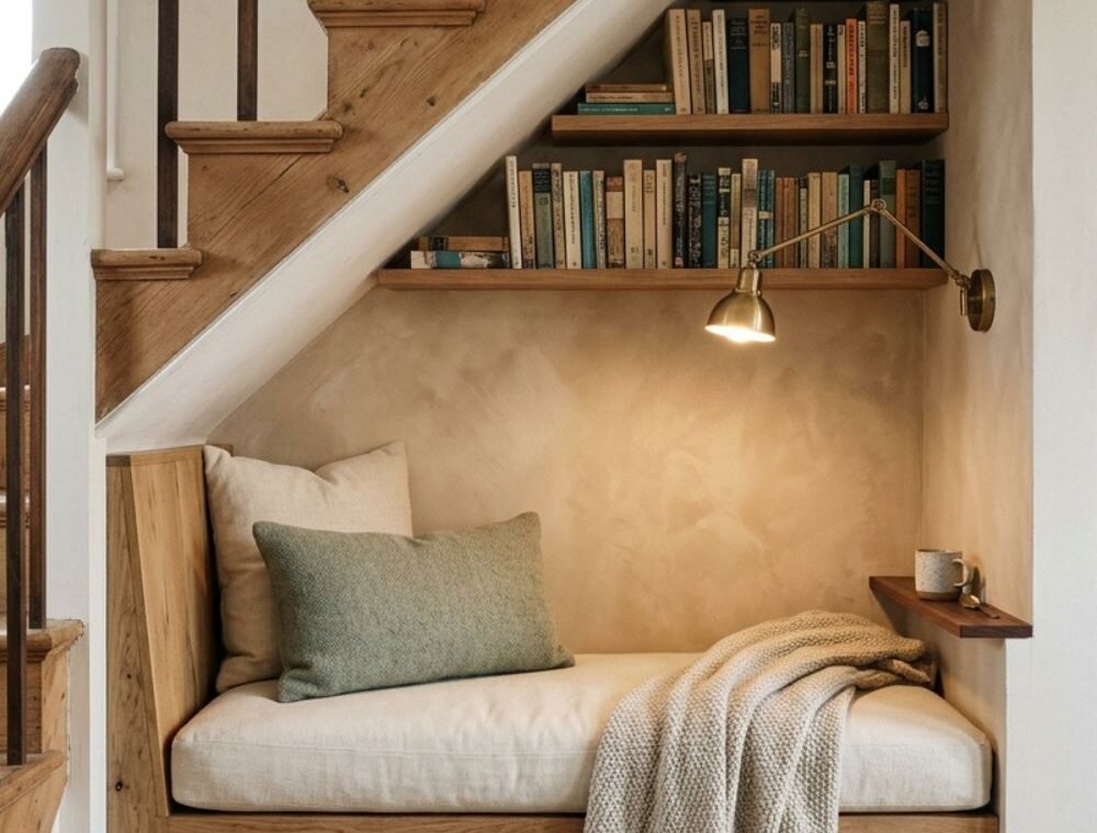 Cozy Under-Stairs Reading Nook Ideas