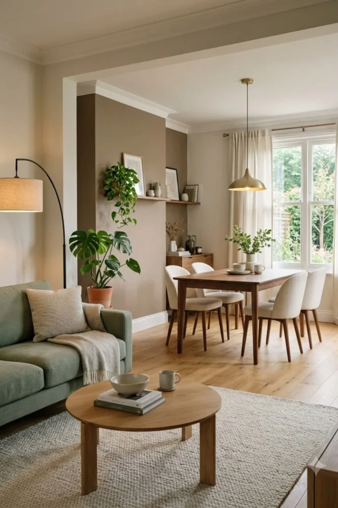 Sage Green Living and Dining Room Ideas
