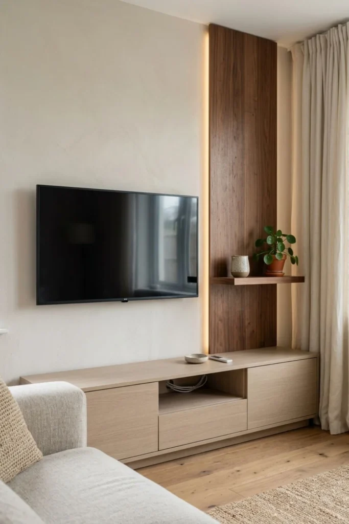 Luxury TV Wall Design with LED Lighting