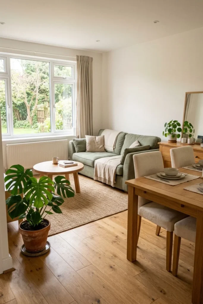 Sage Green Living and Dining Room Ideas