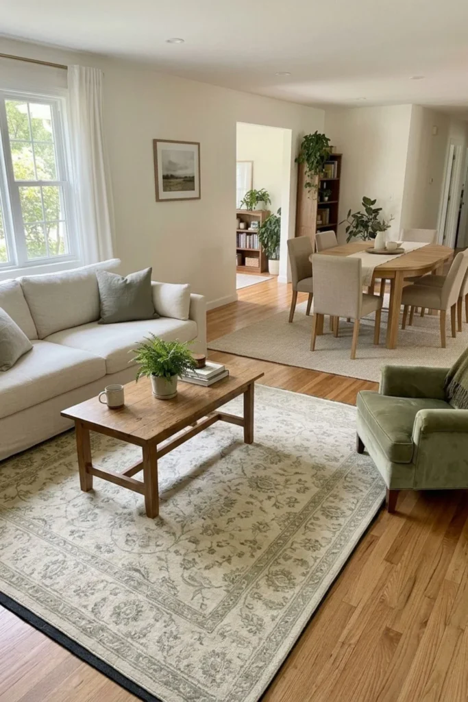 Sage Green Living and Dining Room Ideas