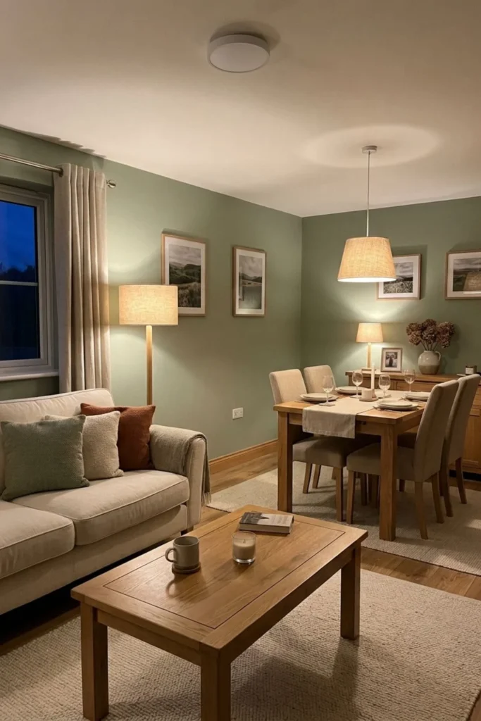 Sage Green Living and Dining Room Ideas