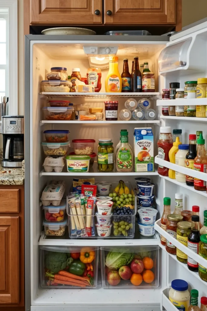 Aesthetic refrigerator with a practical grab-and-go snack zone