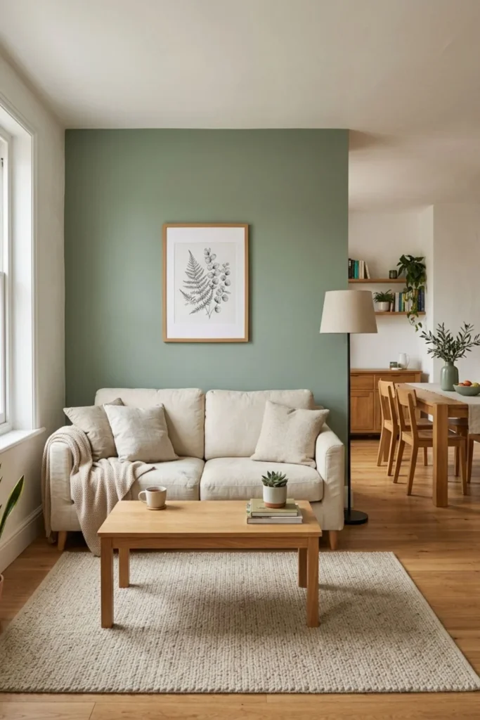 Sage Green Living and Dining Room Ideas