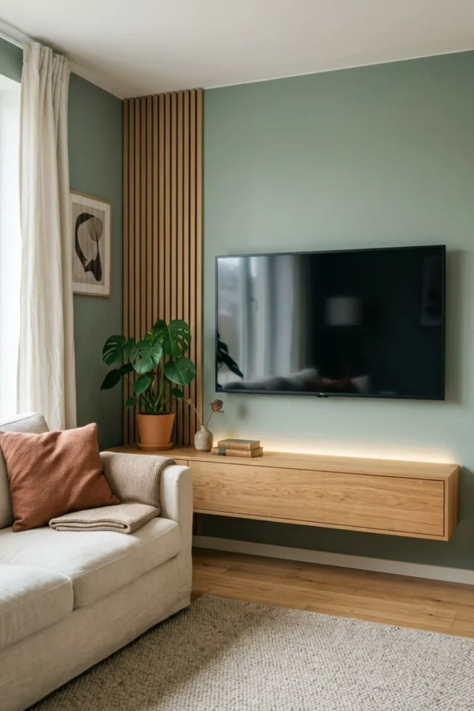Luxury TV Wall Design with LED Lighting