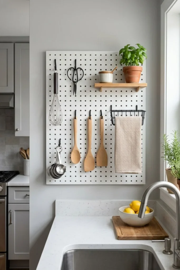 Pegboard Cooking Station