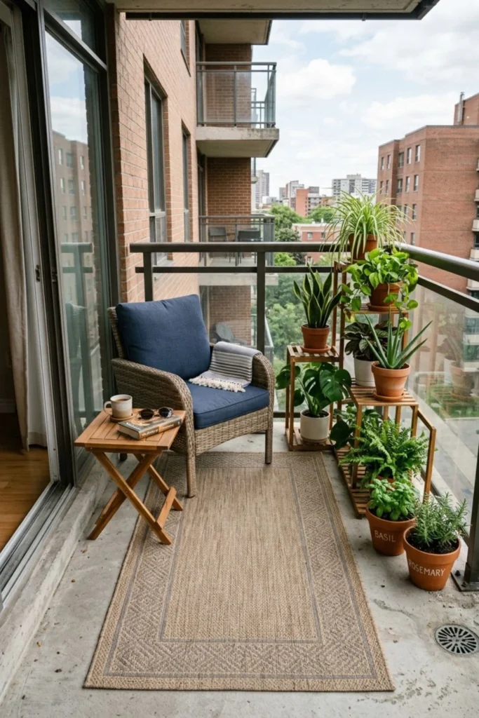 Small Balcony Makeover with Plants