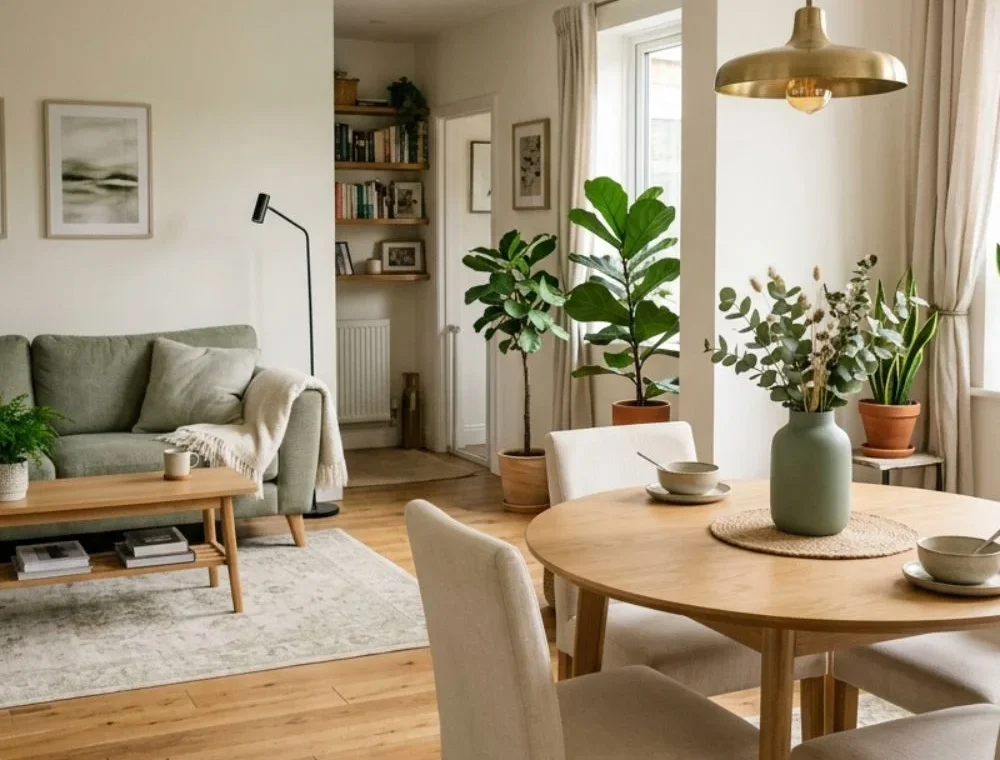 Sage Green Living and Dining Room Ideas