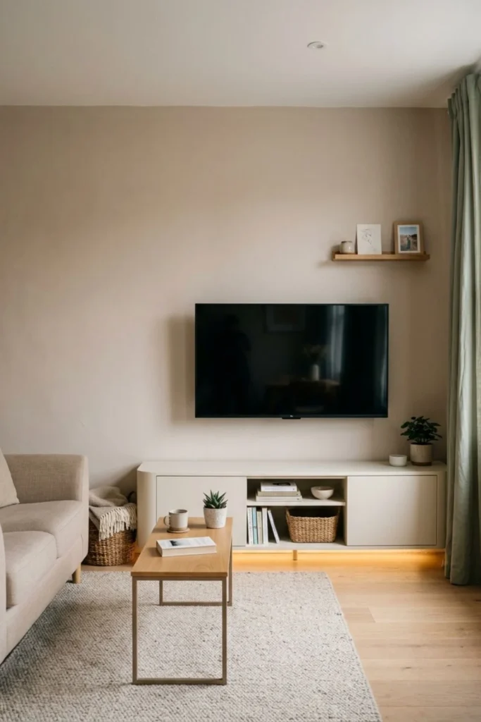 Luxury TV Wall Design with LED Lighting