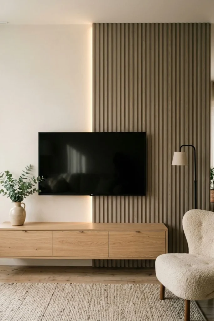 Luxury TV Wall Design with LED Lighting