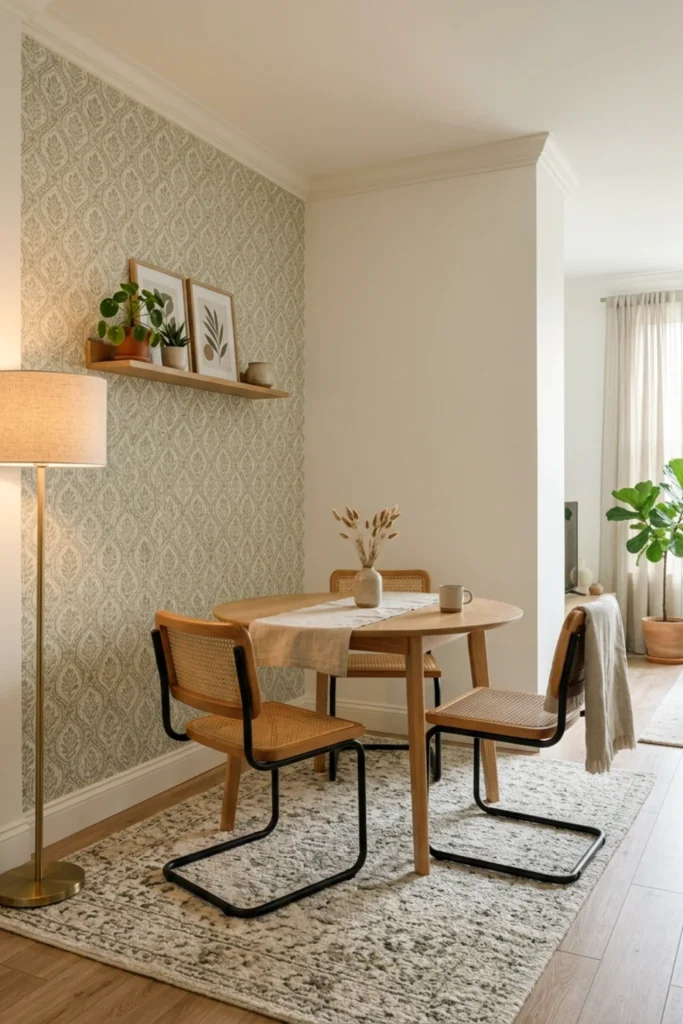 Rental apartment with a removable wallpaper accent wall