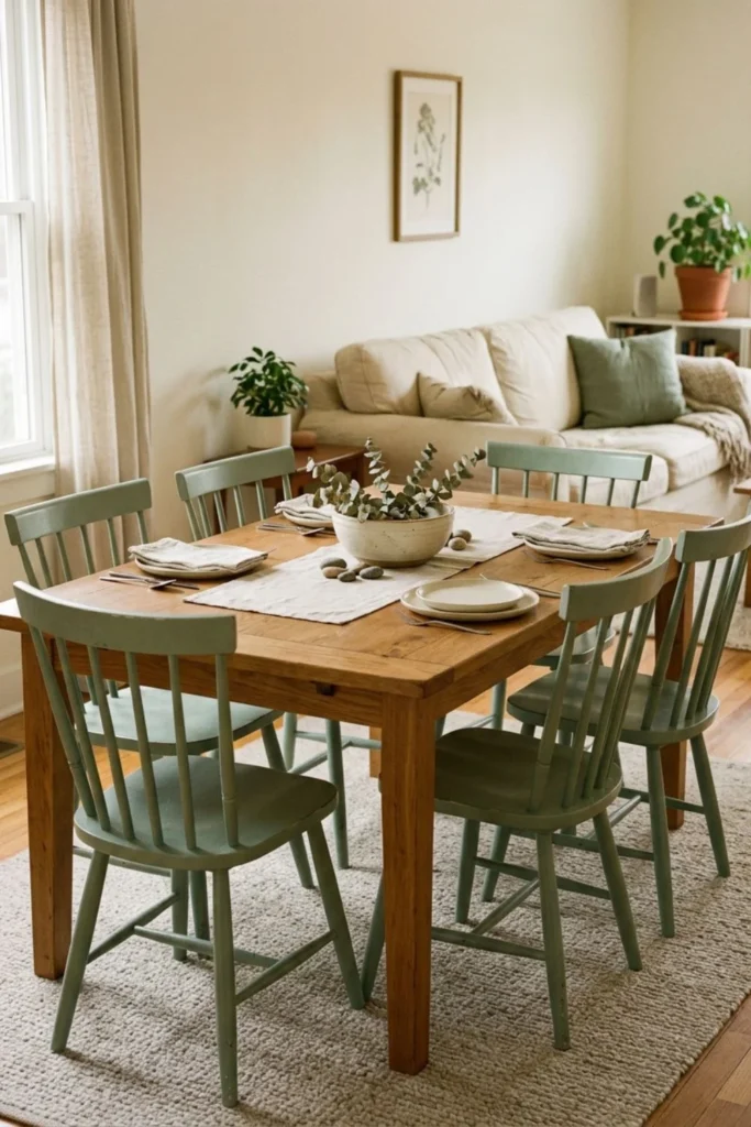 Sage Green Living and Dining Room Ideas