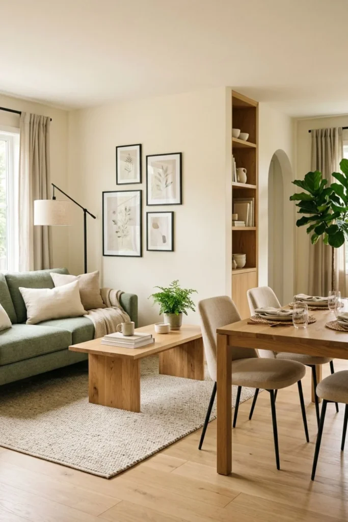 Sage Green Living and Dining Room Ideas