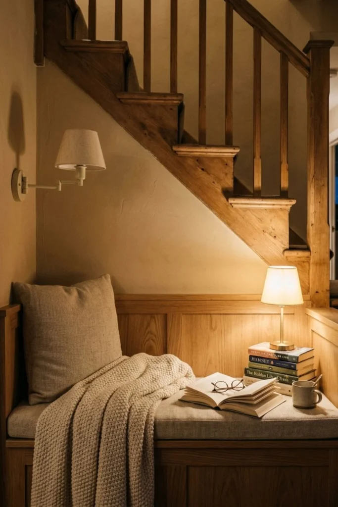 Cozy Under-Stairs Reading Nook Ideas