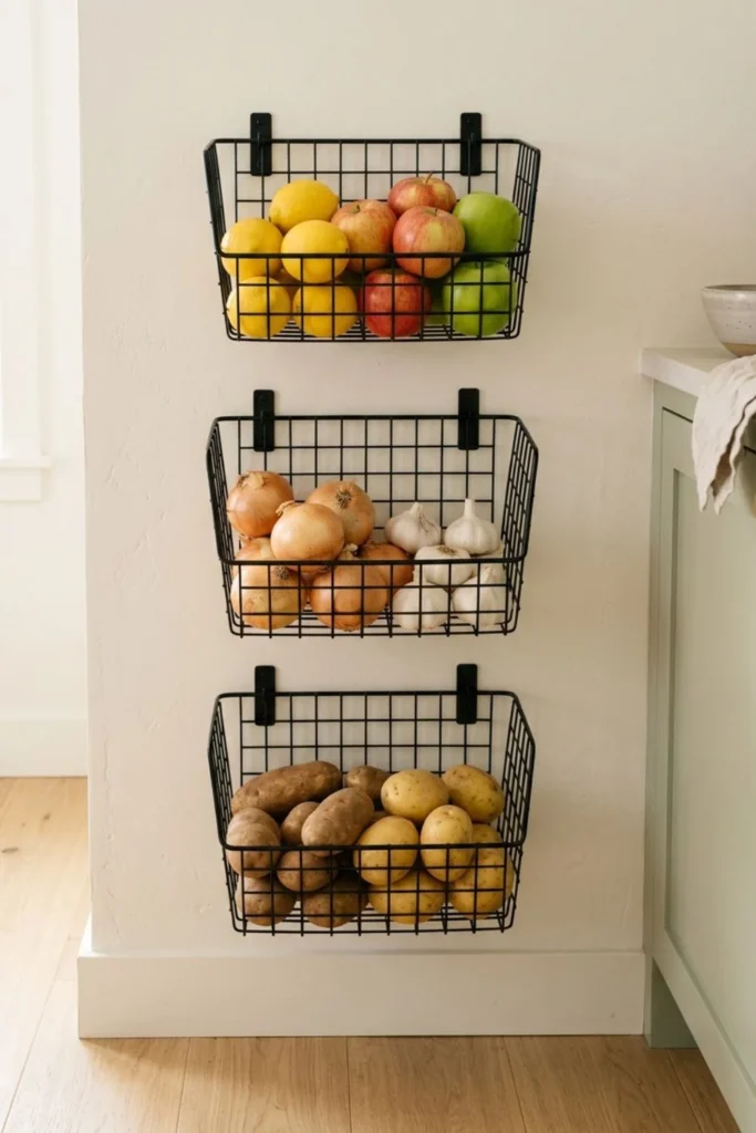 Wire Basket Produce Wall